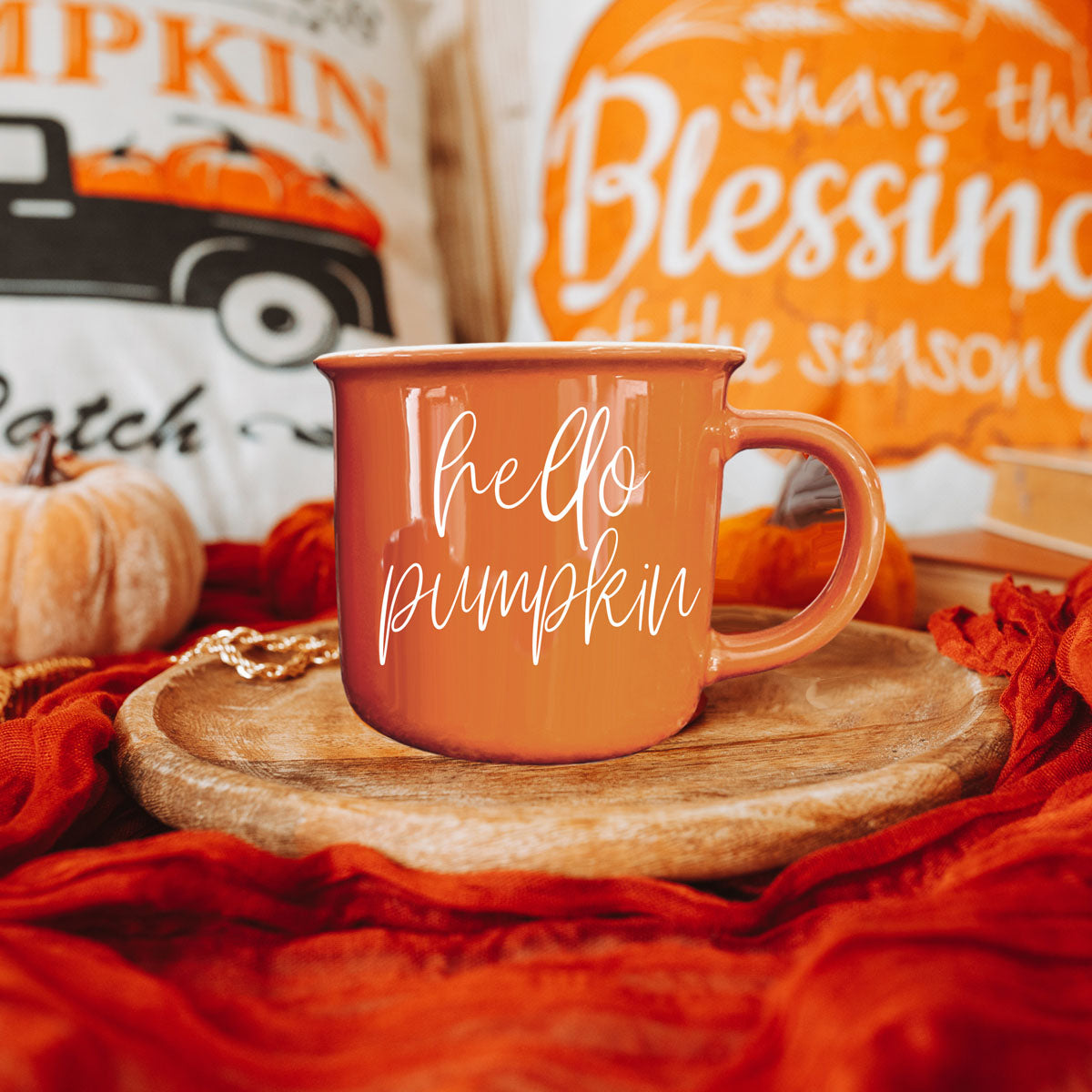 Hello Pumpkin Fall Coffee Mug – Pumpkin Spice Latte Cup Gift for Her