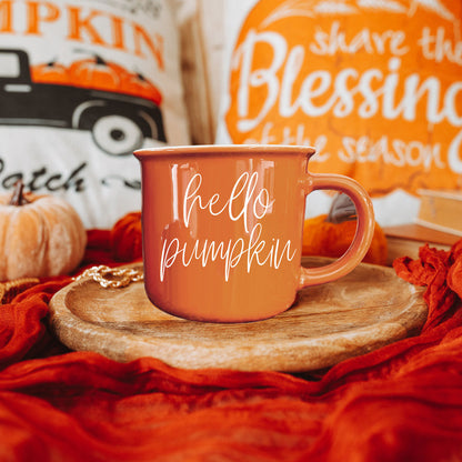 Hello Pumpkin Fall Coffee Mug – Pumpkin Spice Latte Cup Gift for Her