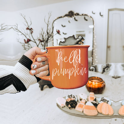 Hello Pumpkin Fall Coffee Mug – Pumpkin Spice Latte Cup Gift for Her