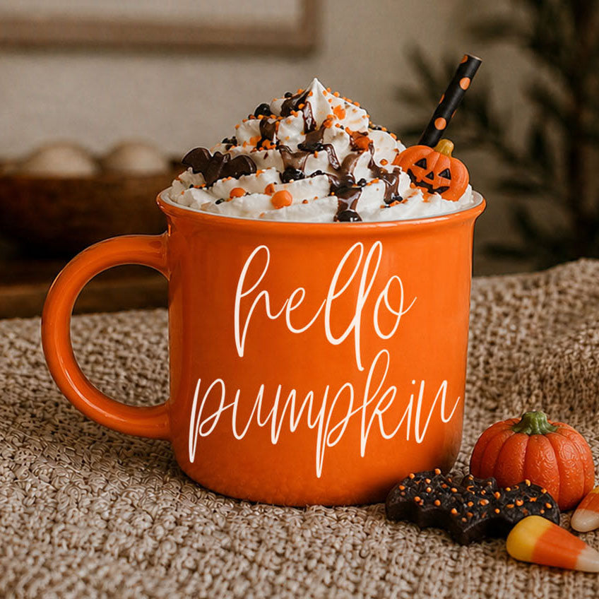 Hello Pumpkin Fall Coffee Mug – Pumpkin Spice Latte Cup Gift for Her