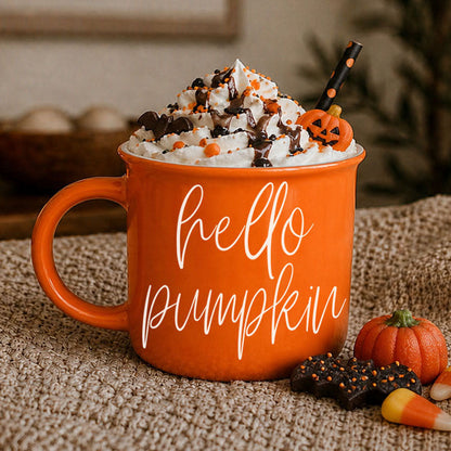 Hello Pumpkin Fall Coffee Mug – Pumpkin Spice Latte Cup Gift for Her