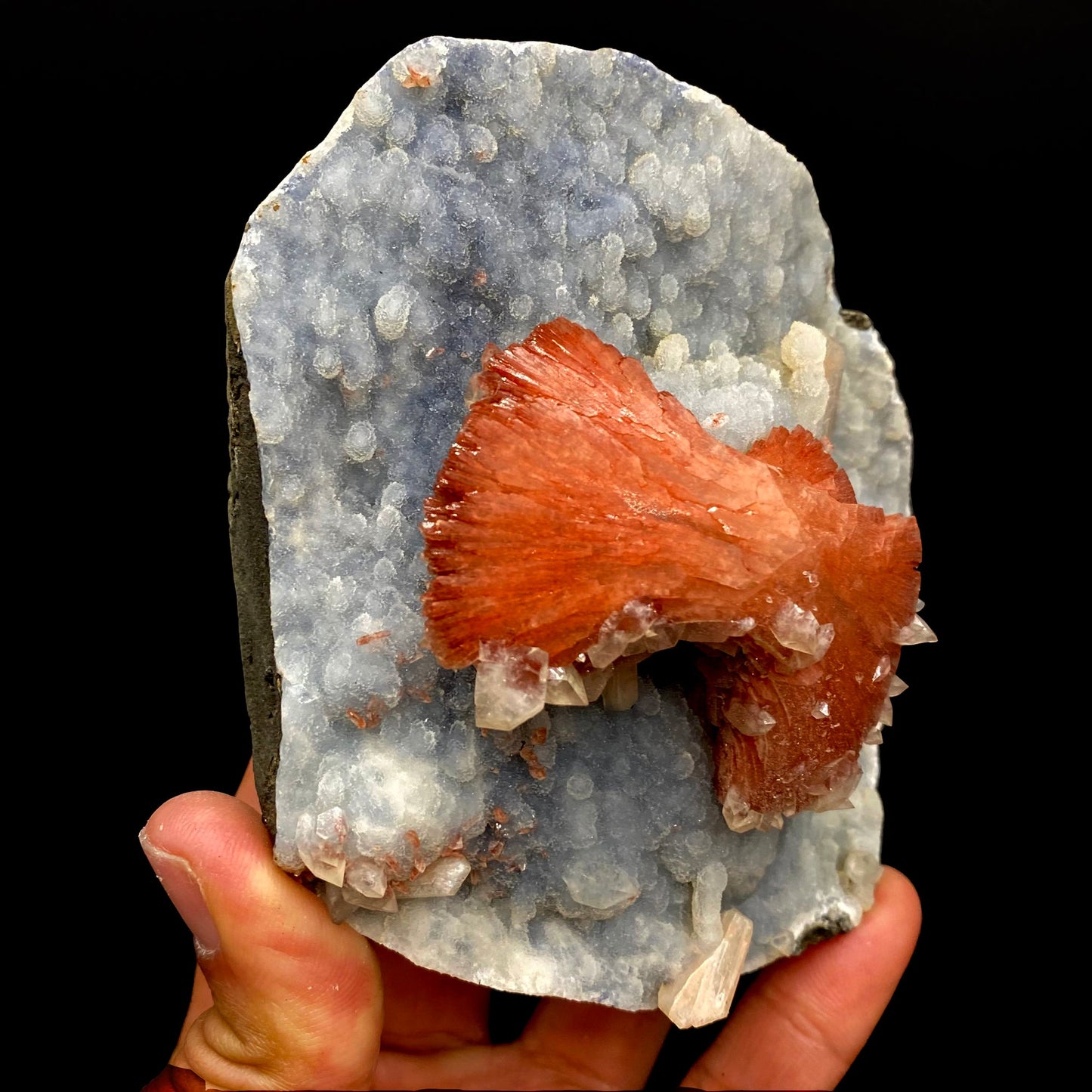 Heulandite Bow on Chalcedony Matrix Natural Mineral Specimen – Heulandite