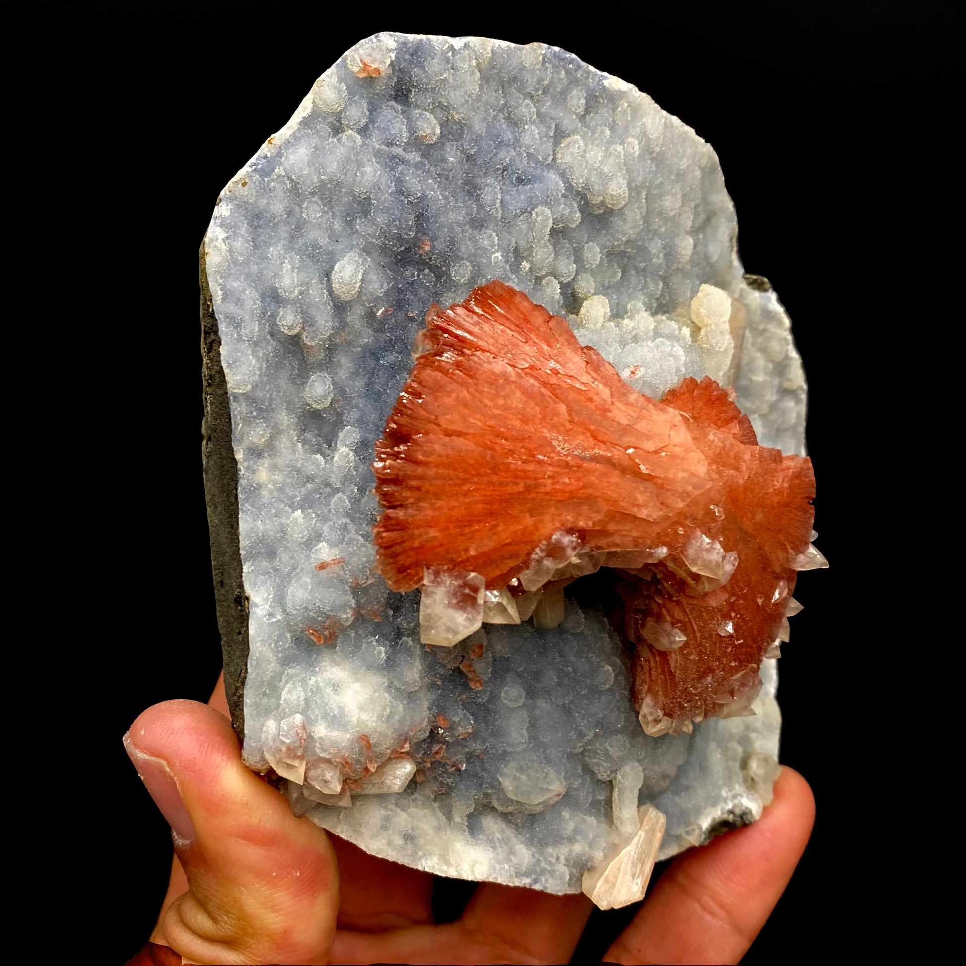 Heulandite Bow on Chalcedony Matrix Natural Mineral Specimen – Heulandite