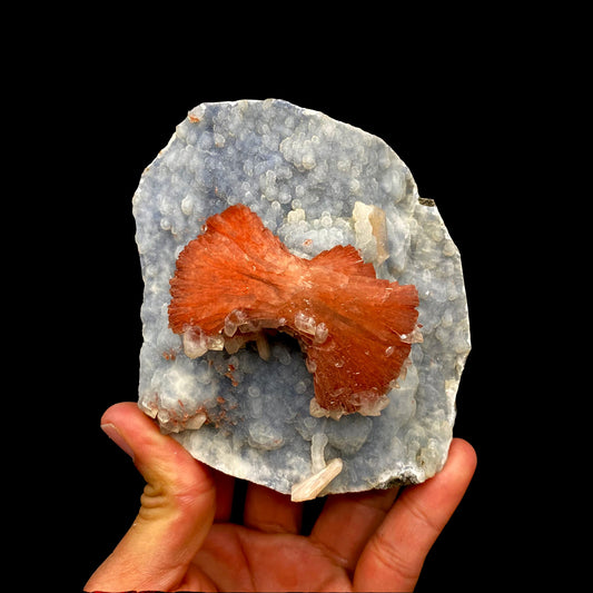 Heulandite Bow on Chalcedony Matrix Natural Mineral Specimen – Heulandite