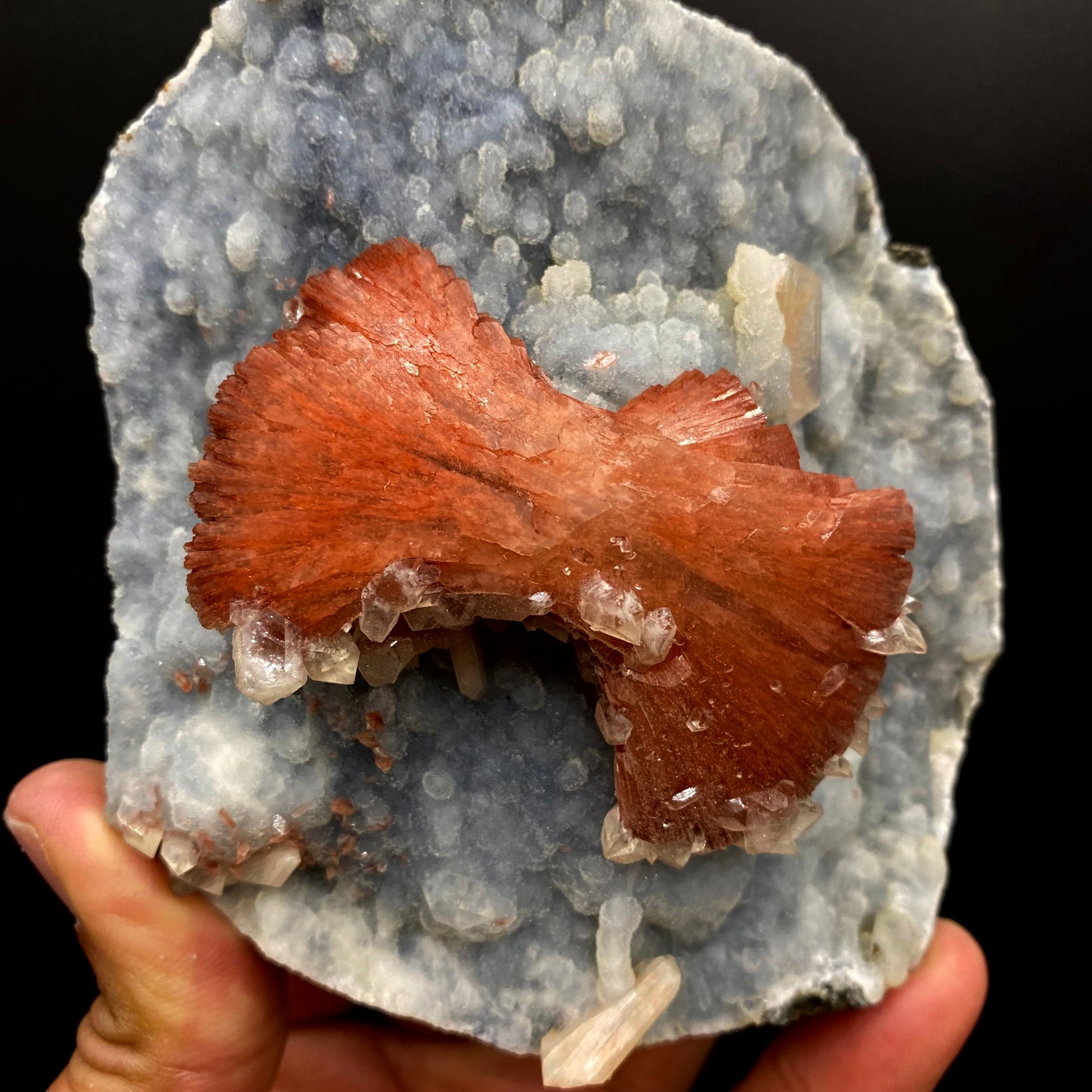 Heulandite Bow on Chalcedony Matrix Natural Mineral Specimen – Heulandite