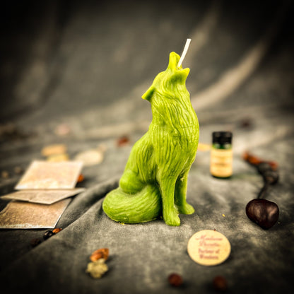 Wolf Candle Spell Kit - Courage & Confidence – Green (Prosperity) Candle Spell Kit