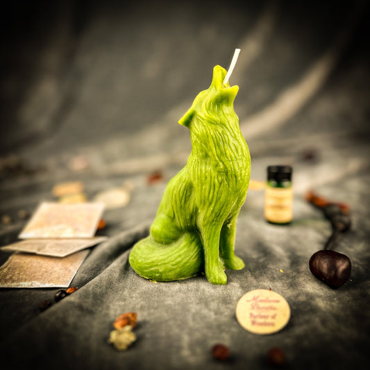 Howling Wolf Candle Spell Kit - Authentic Voice & Courage Magic – Green (Prosperity) Candle Spell Kit