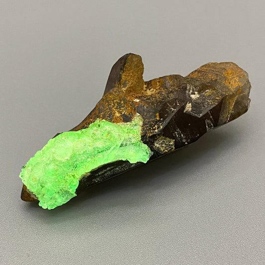 19.98 g. Hyalite Opal on Smoky Quartz – Smoky Quartz