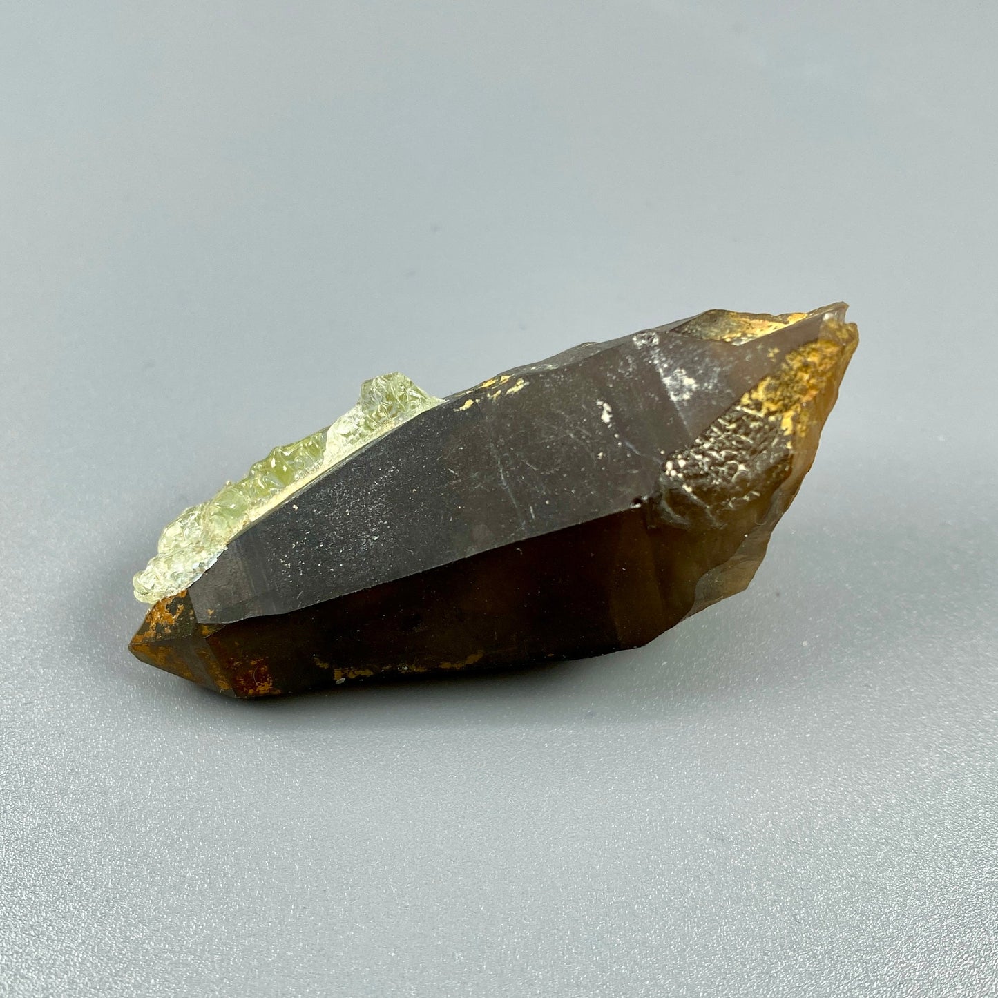 19.98 g. Hyalite Opal on Smoky Quartz – Smoky Quartz