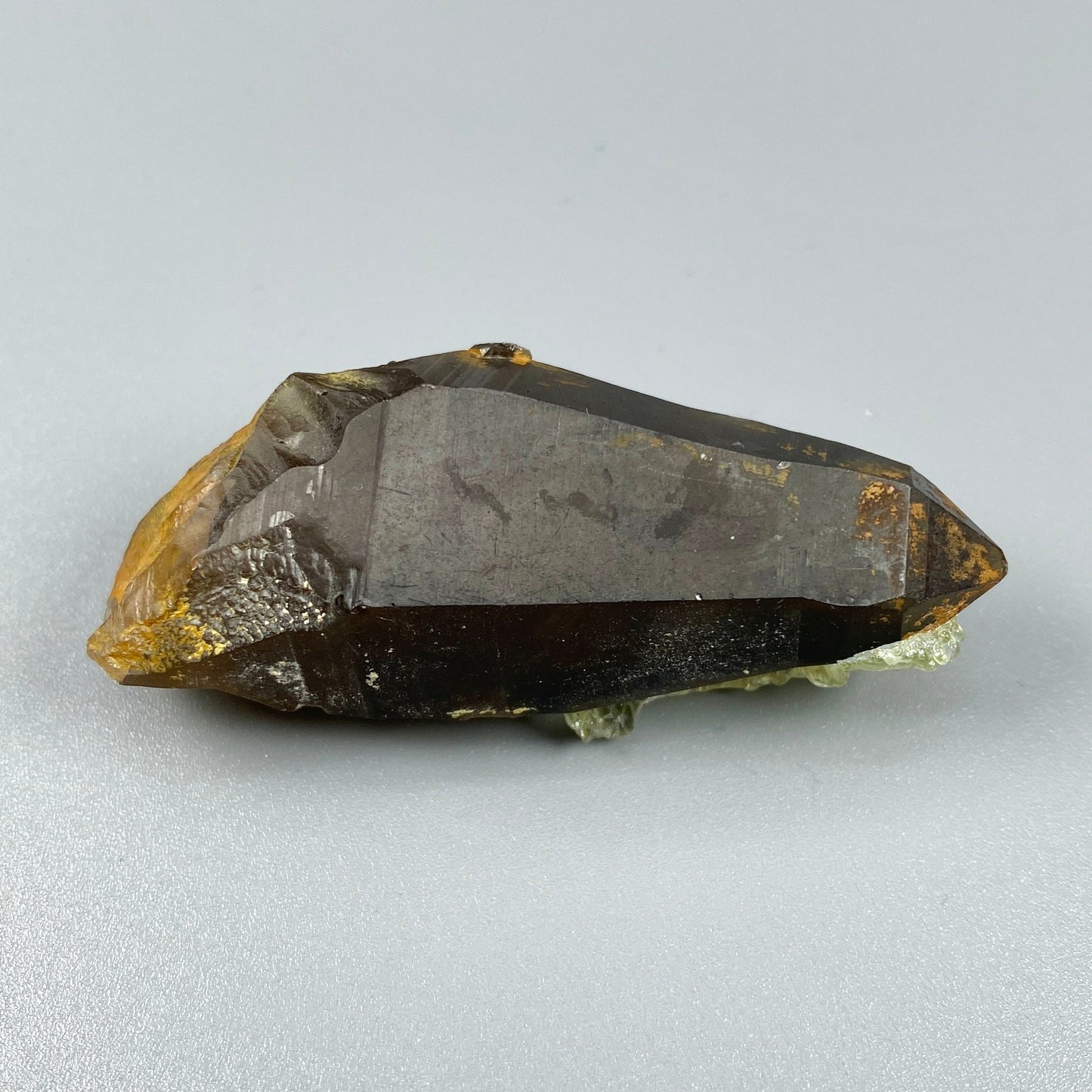19.98 g. Hyalite Opal on Smoky Quartz – Smoky Quartz