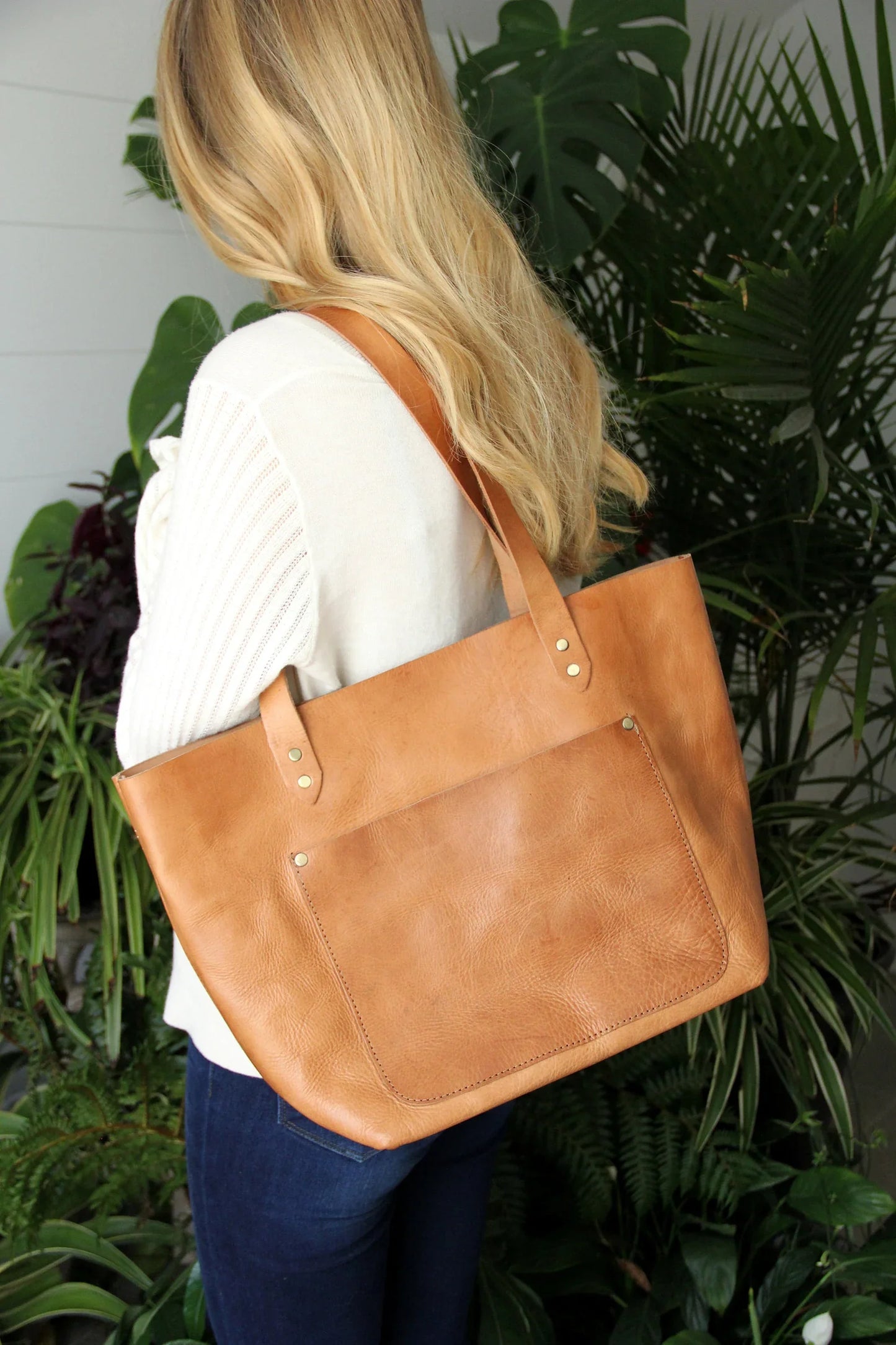 Atlas Market Tote - Full Grain Leather Tote Bag – Large Leather Tote Bag