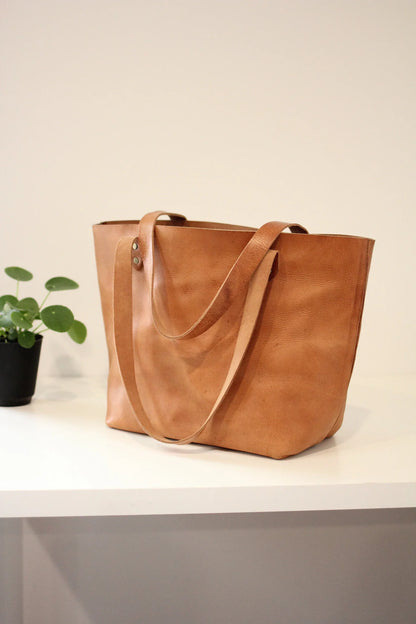 Atlas Market Tote - Full Grain Leather Tote Bag – Large Leather Tote Bag