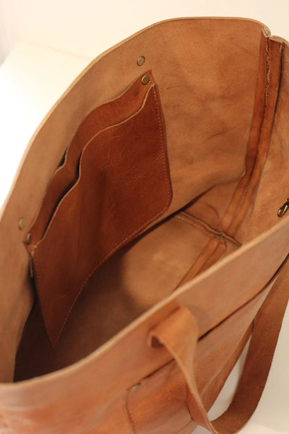Atlas Market Tote - Full Grain Leather Tote Bag – Large Leather Tote Bag