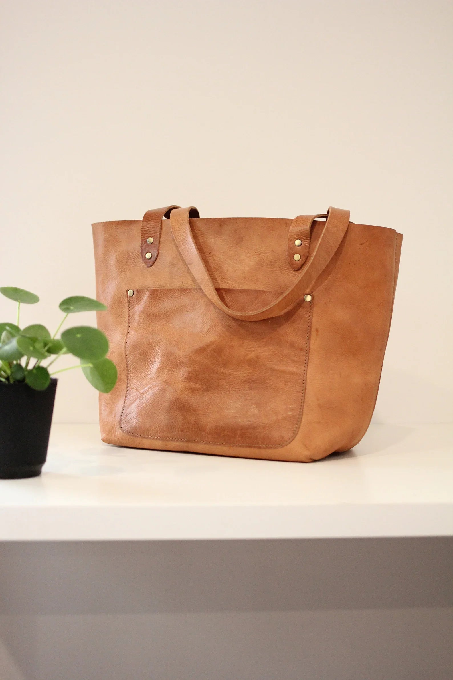 Atlas Market Tote - Full Grain Leather Tote Bag – Large Leather Tote Bag