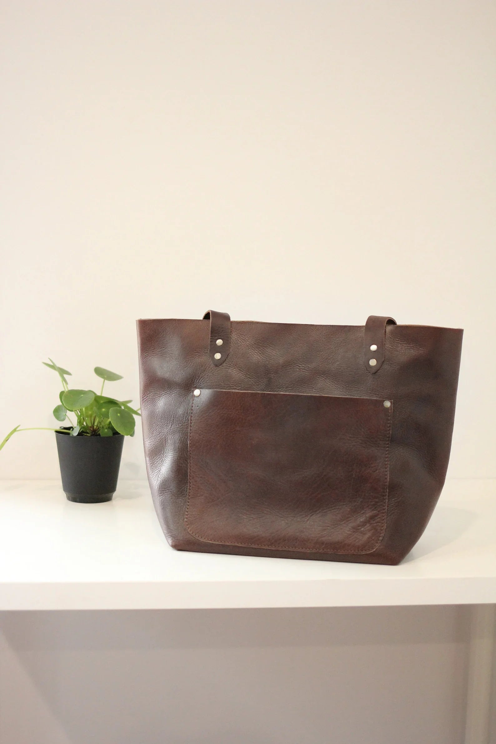 Atlas Market Tote - Full Grain Leather Tote Bag – Large Leather Tote Bag
