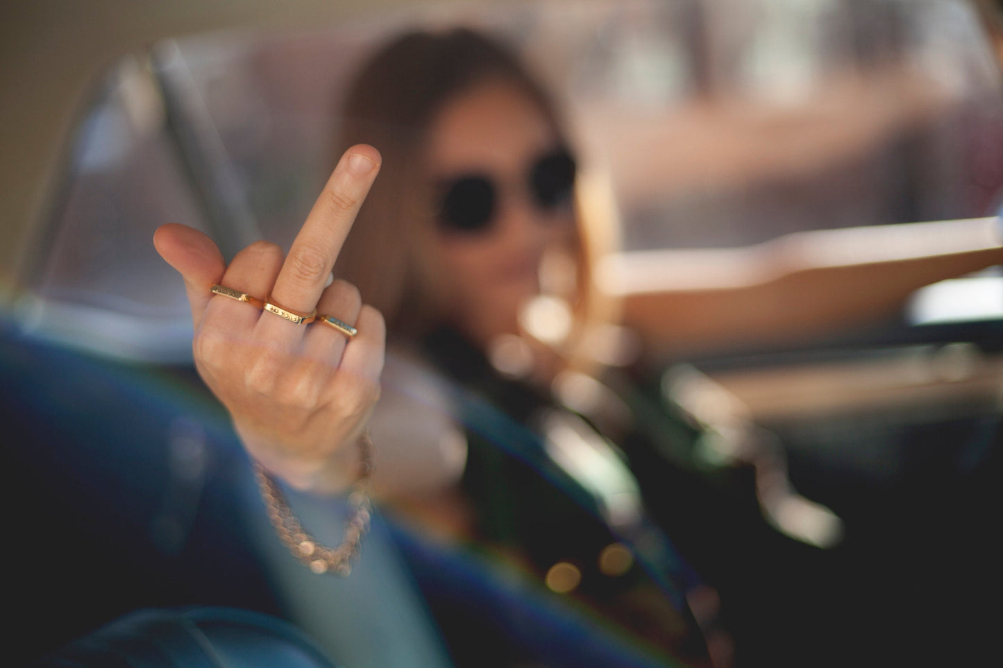 QUEEN Gold or Silver Flat Top Ring