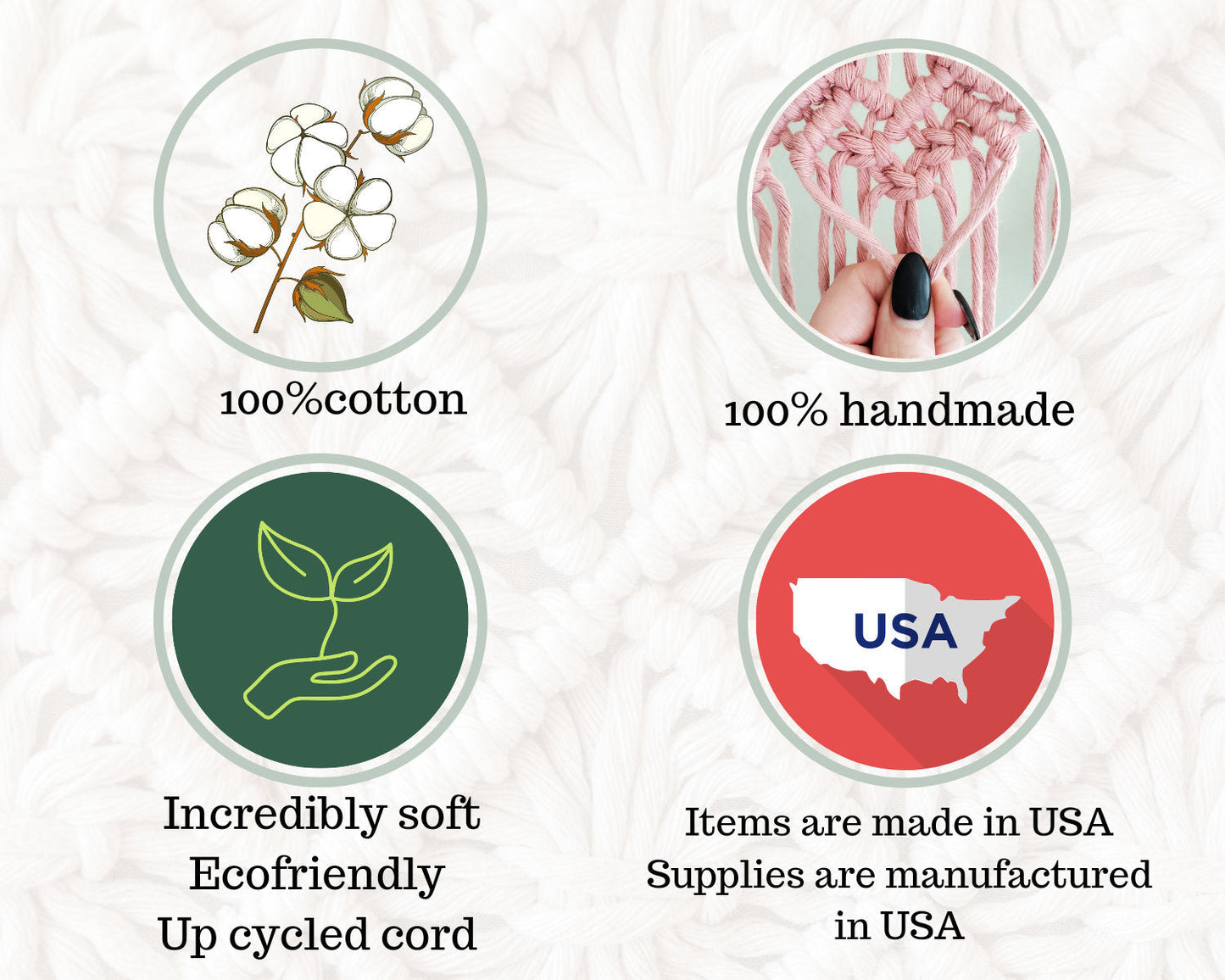 Pink fringeless macrame half mandala wall hanging. Ready to ship.