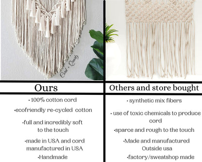 Pink fringeless macrame half mandala wall hanging. Ready to ship.