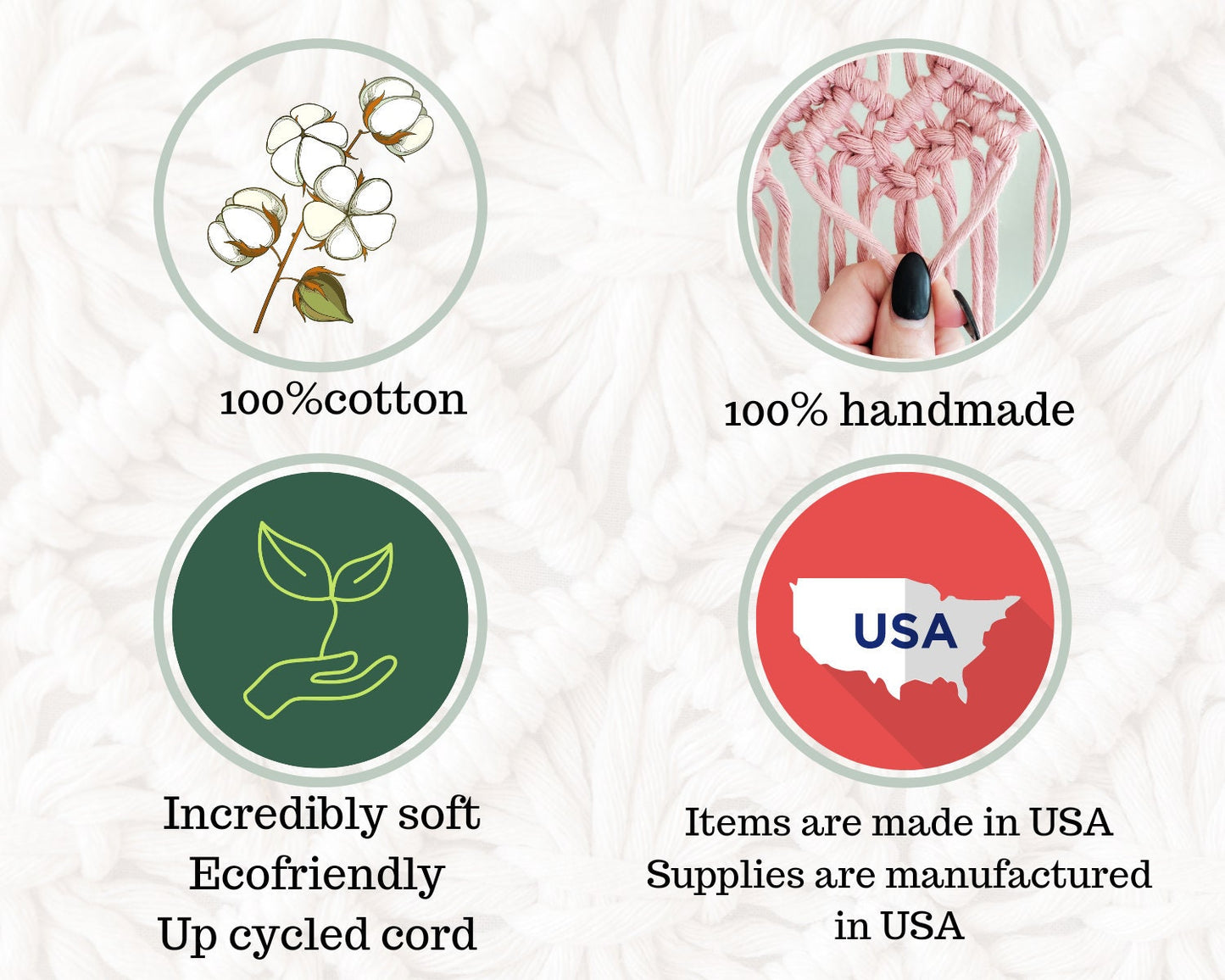 Macrame wall hanging on Manzanita branch.