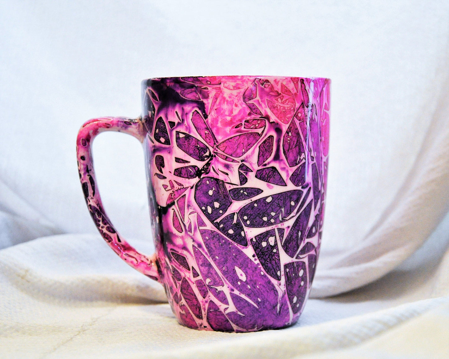 Pink and Purple Abstract Alcohol Ink Coffee Mug