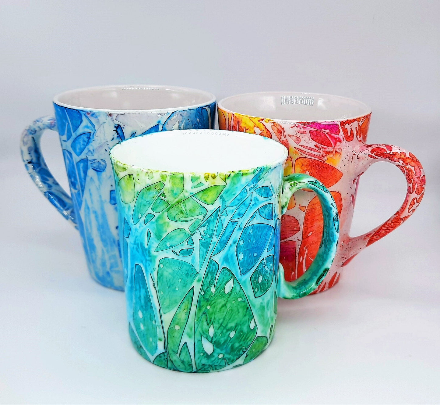 Blue & Green Abstract Alcohol Ink Coffee Mug