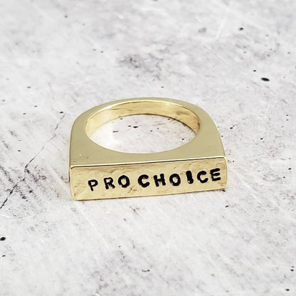 PRO CHOICE Gold or Silver Flat Top Ring – Rings
