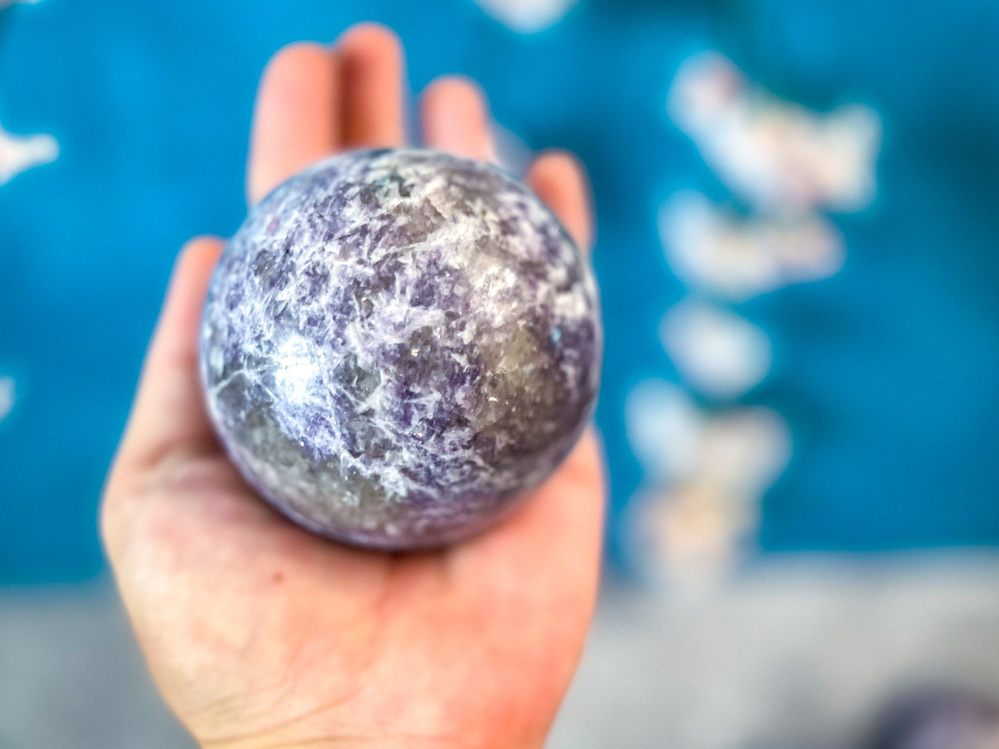 Lepidolite Balls, Lepidolite Sphere, Ethically Sourced Crystals – 400-449 grams