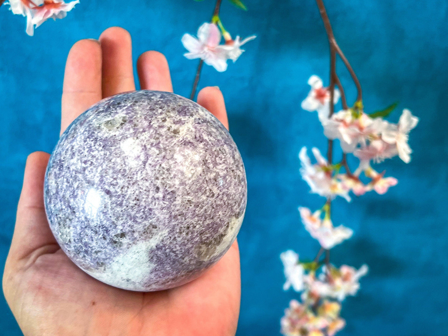 Lepidolite Balls, Lepidolite Sphere, Ethically Sourced Crystals – 500-549 grams