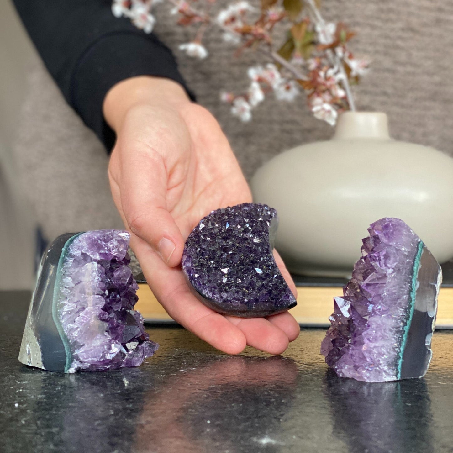 Deep Purple amethyst set (3 pieces)