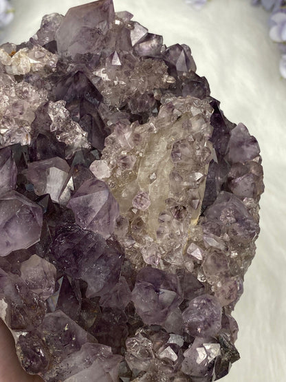 Amethyst with Calcite and Goethite | Brazil