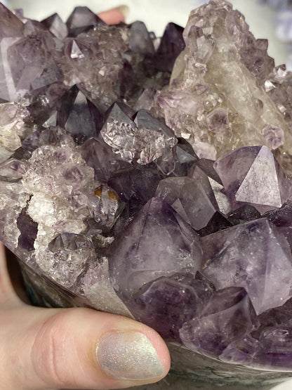 Amethyst with Calcite and Goethite | Brazil