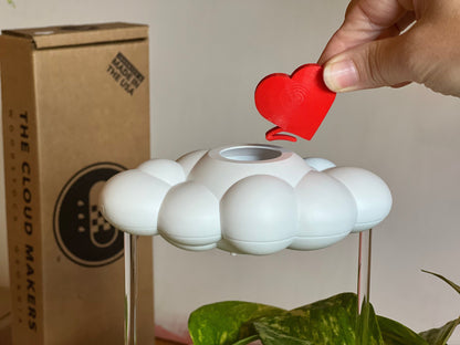 Original Dripping Rain Cloud with Red Heart and Rainbow Charms – Clouds