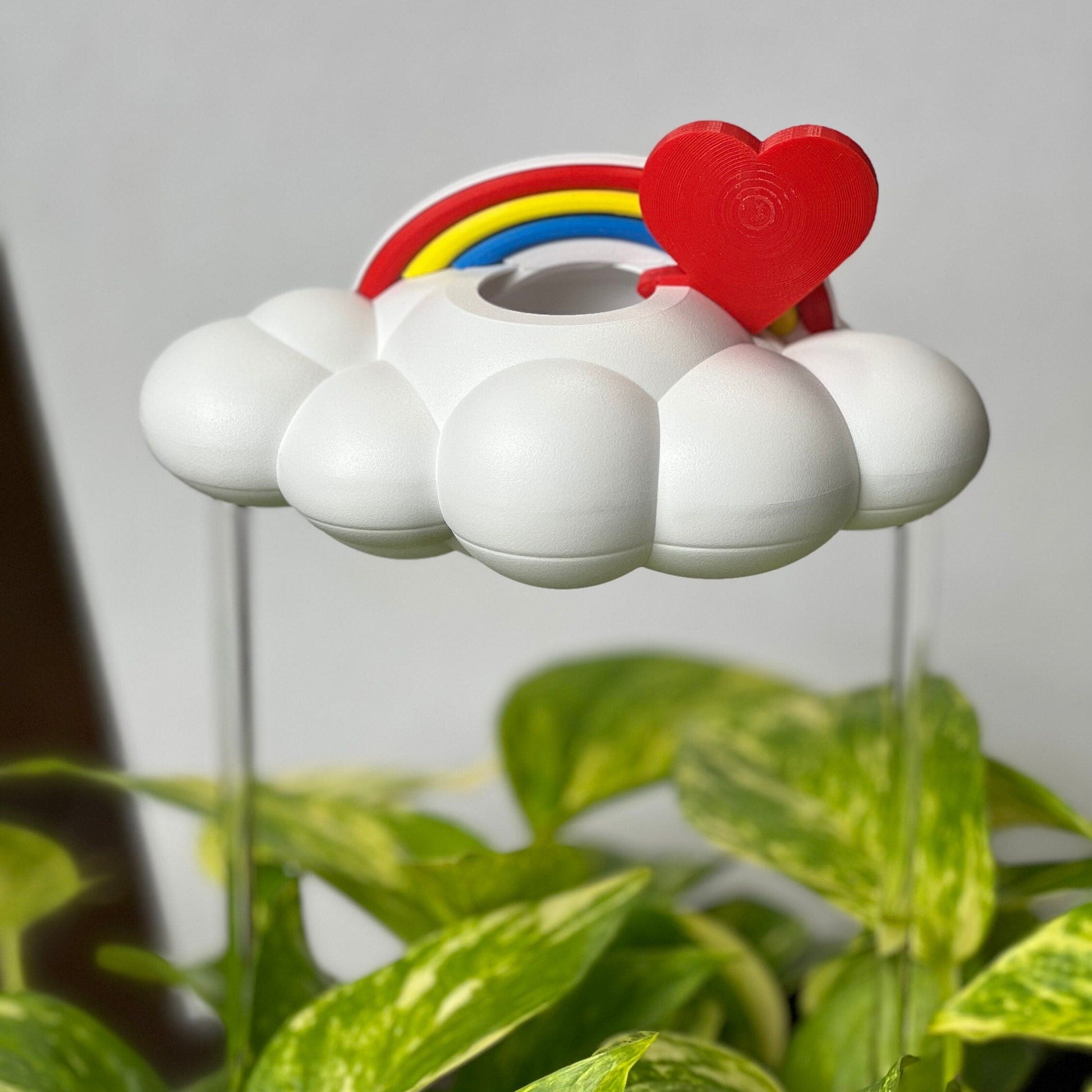 Original Dripping Rain Cloud with Red Heart and Rainbow Charms – Clouds