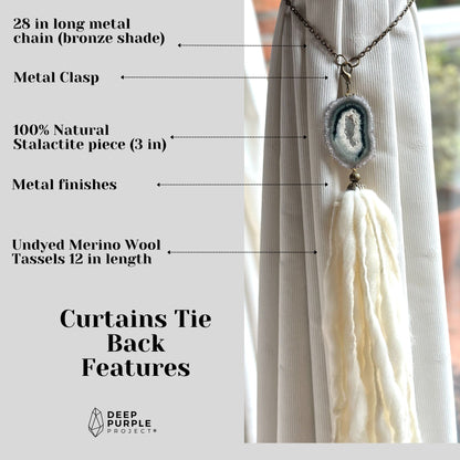 Amethyst Crystal Curtain Tie Backs – Elegant Home Decor Pair