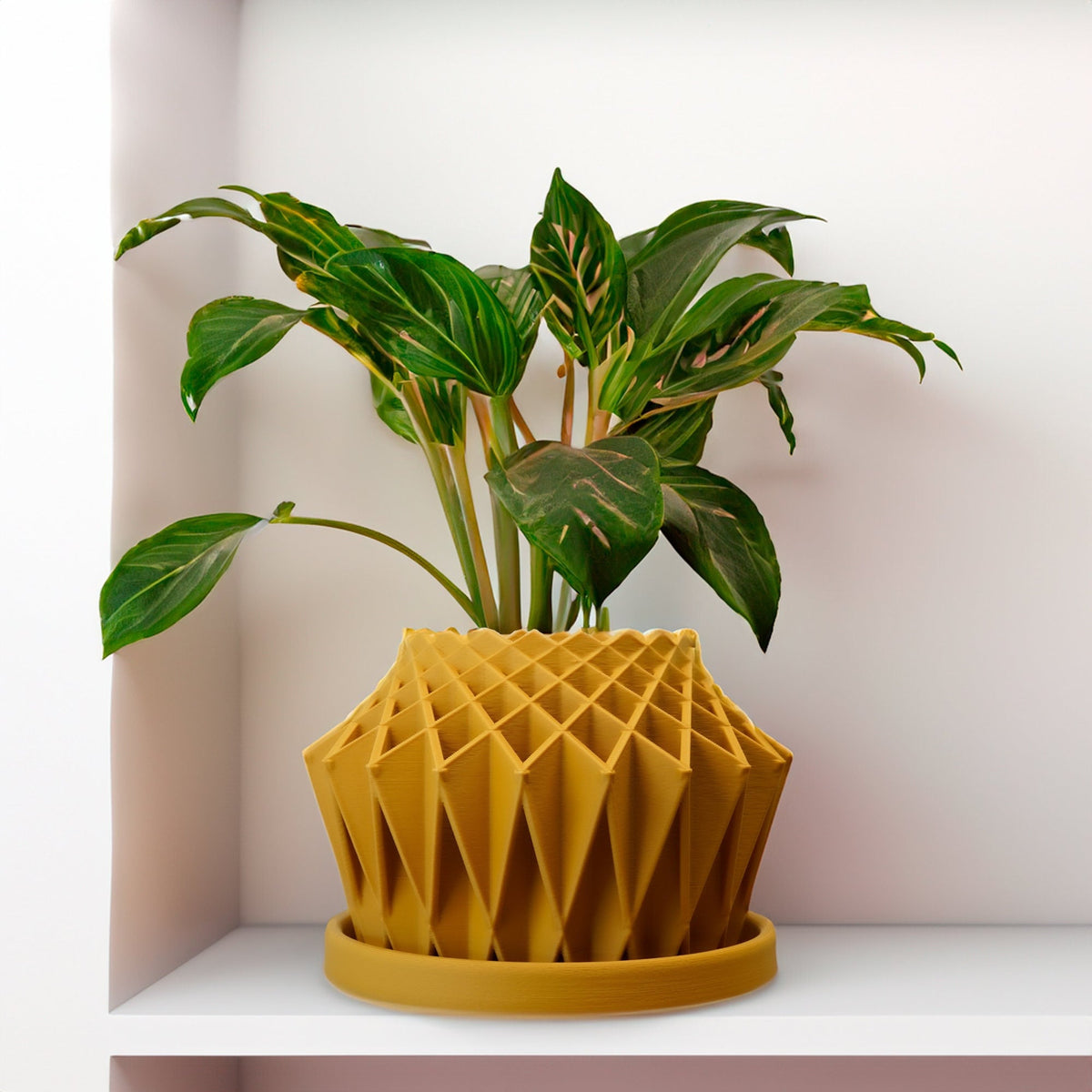 Galaxy Groove Geometric Plant Pot | 3D-Printed Planter