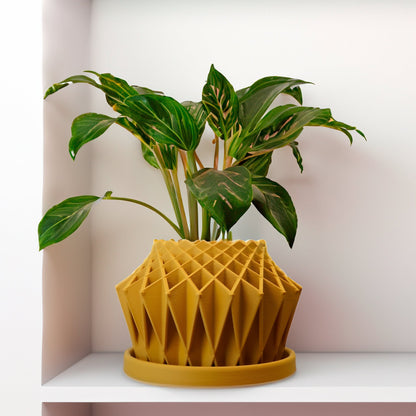 Galaxy Groove Geometric Plant Pot | 3D-Printed Planter