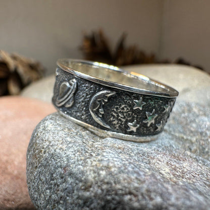 Cosmos Crescent Moon Ring