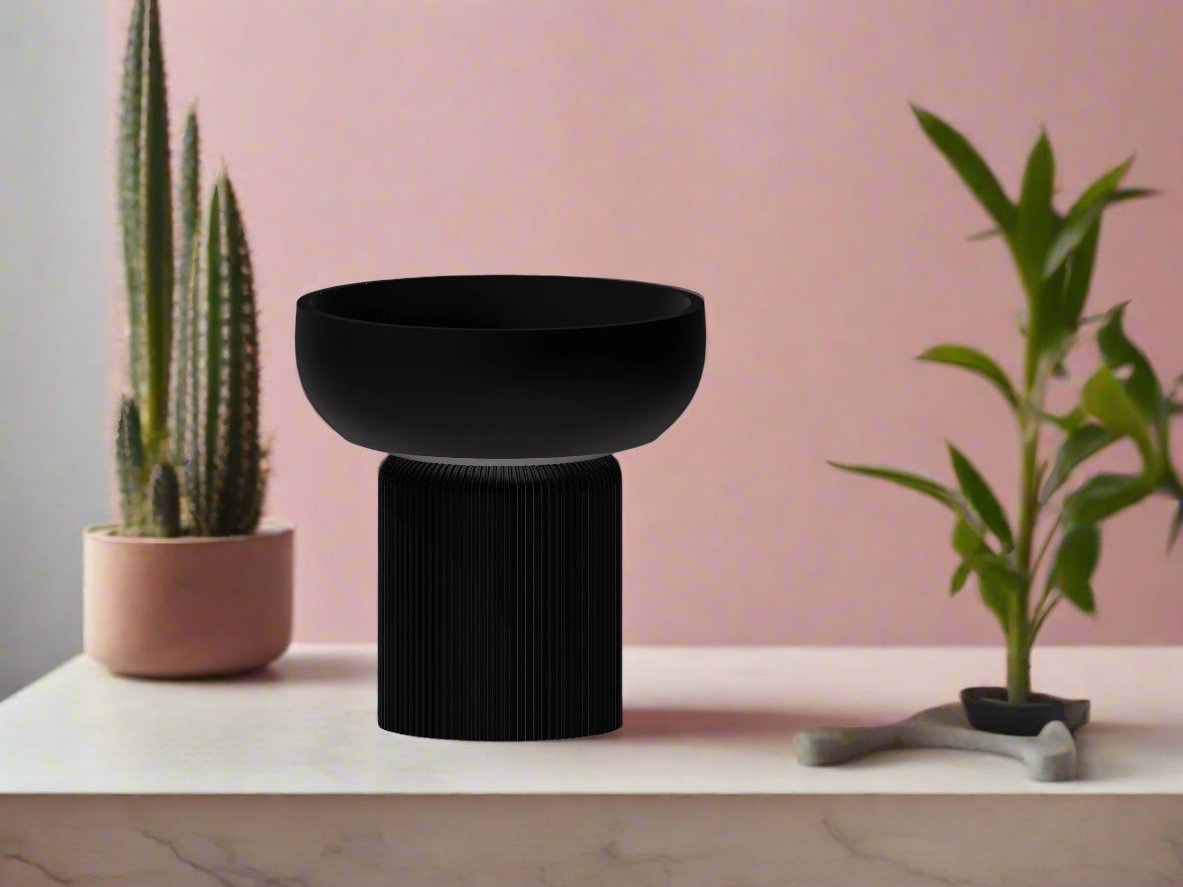 Modern Pedestal Planter, Two-Piece Plant Pot