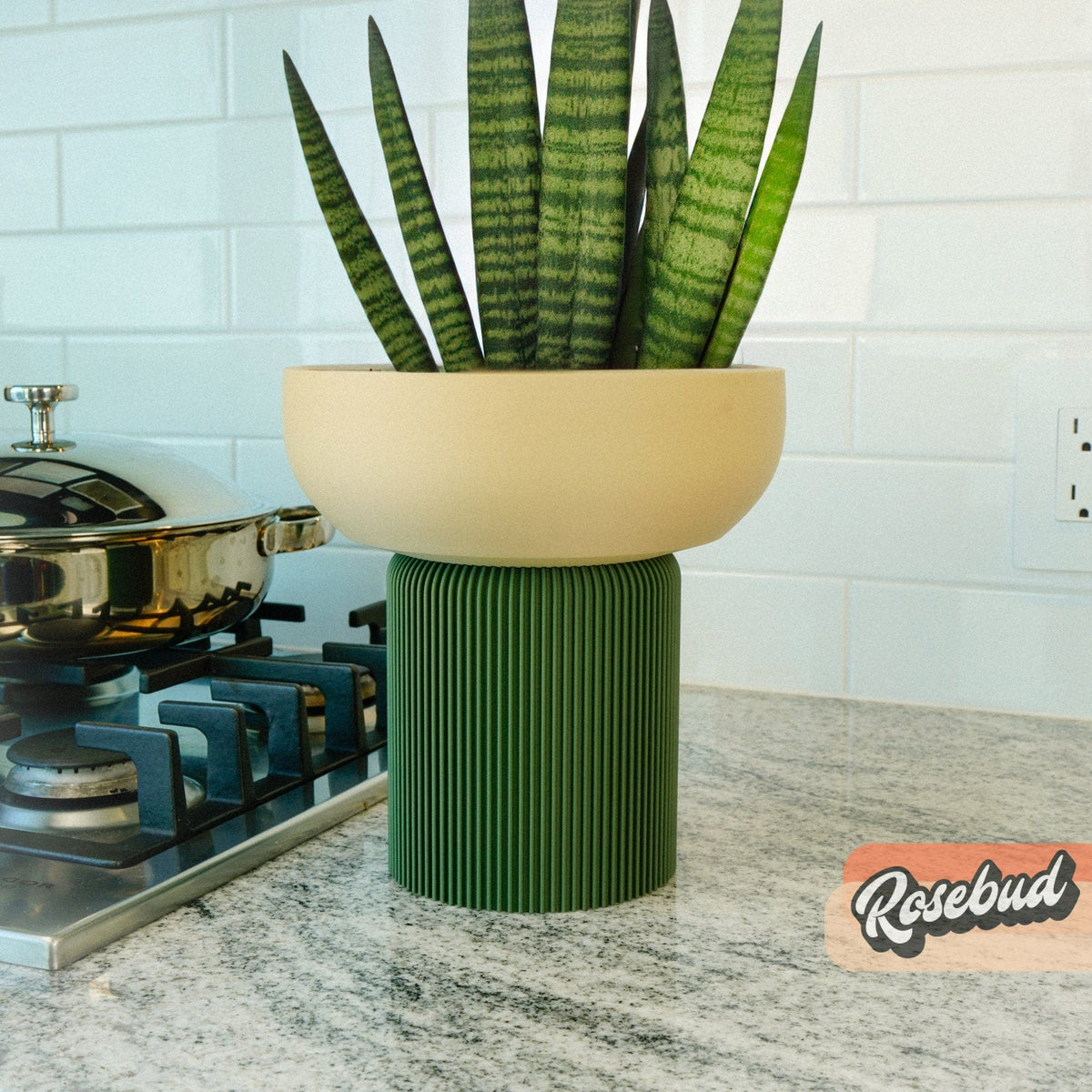 Modern Pedestal Planter, Two-Piece Plant Pot