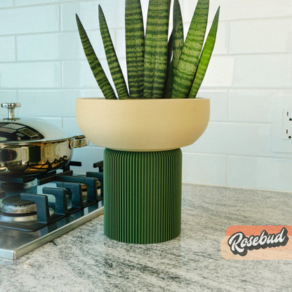 Modern Pedestal Planter, Two-Piece Plant Pot