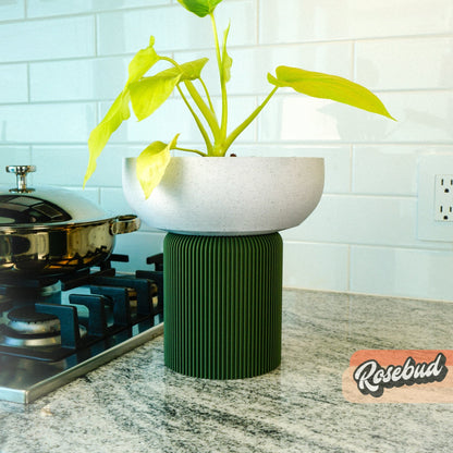 Modern Pedestal Planter, Two-Piece Plant Pot