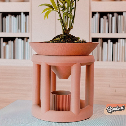 Conduit Plant Stand with Planter & Catch – Terracotta Pots & Planters