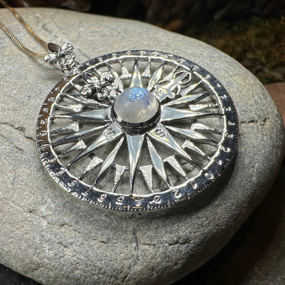 True North Moonstone Compass Necklace