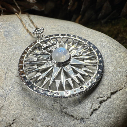 True North Moonstone Compass Necklace