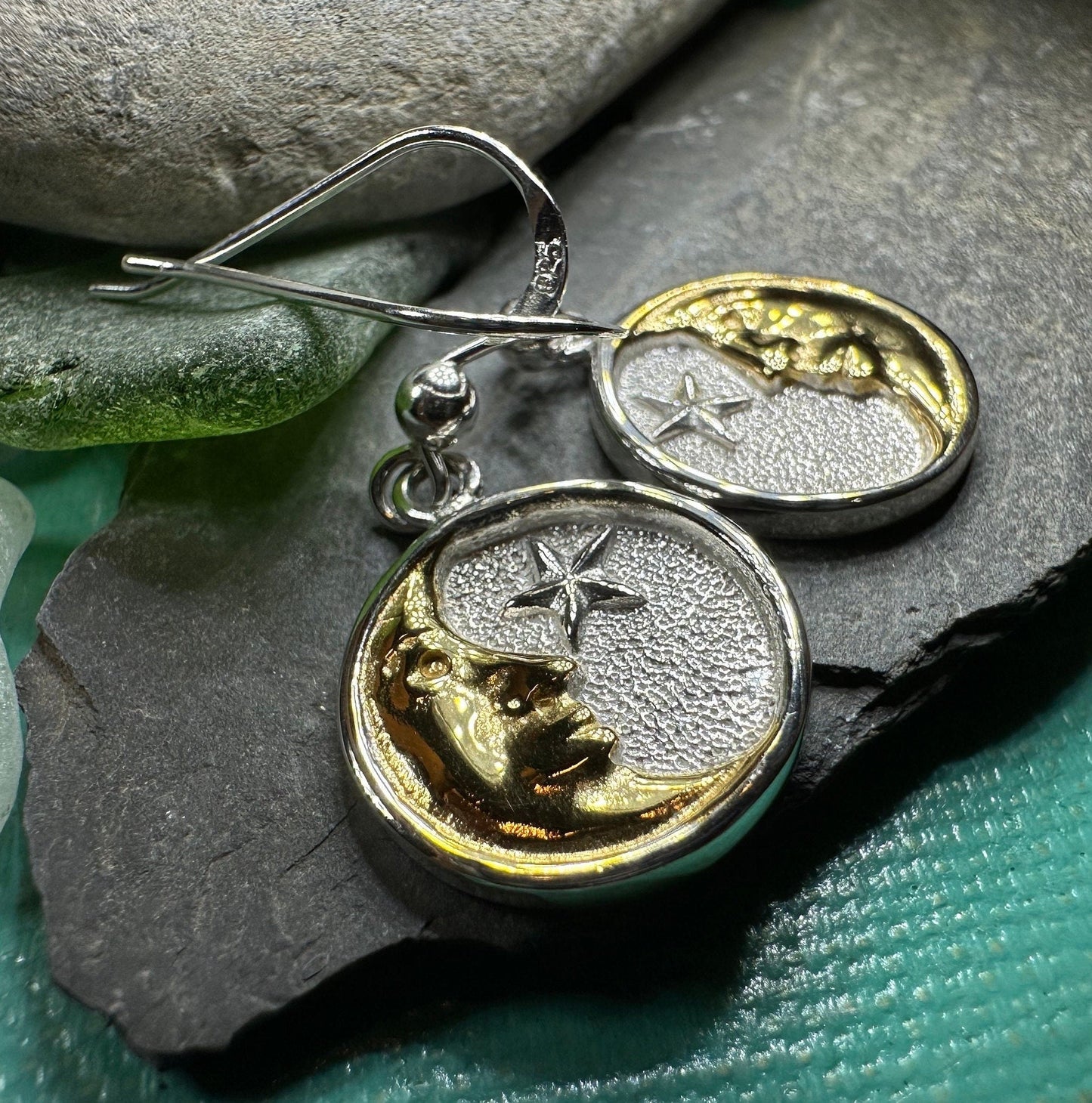 Golden Crescent Moon Earrings