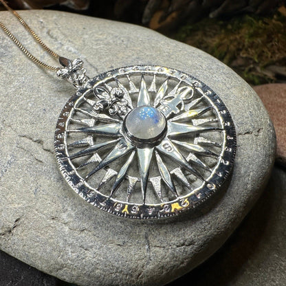 True North Moonstone Compass Necklace