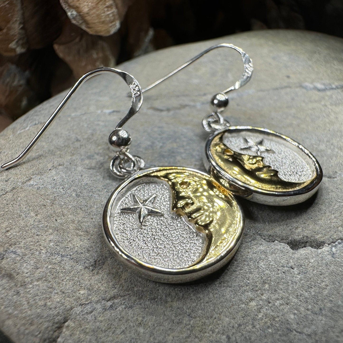 Golden Crescent Moon Earrings