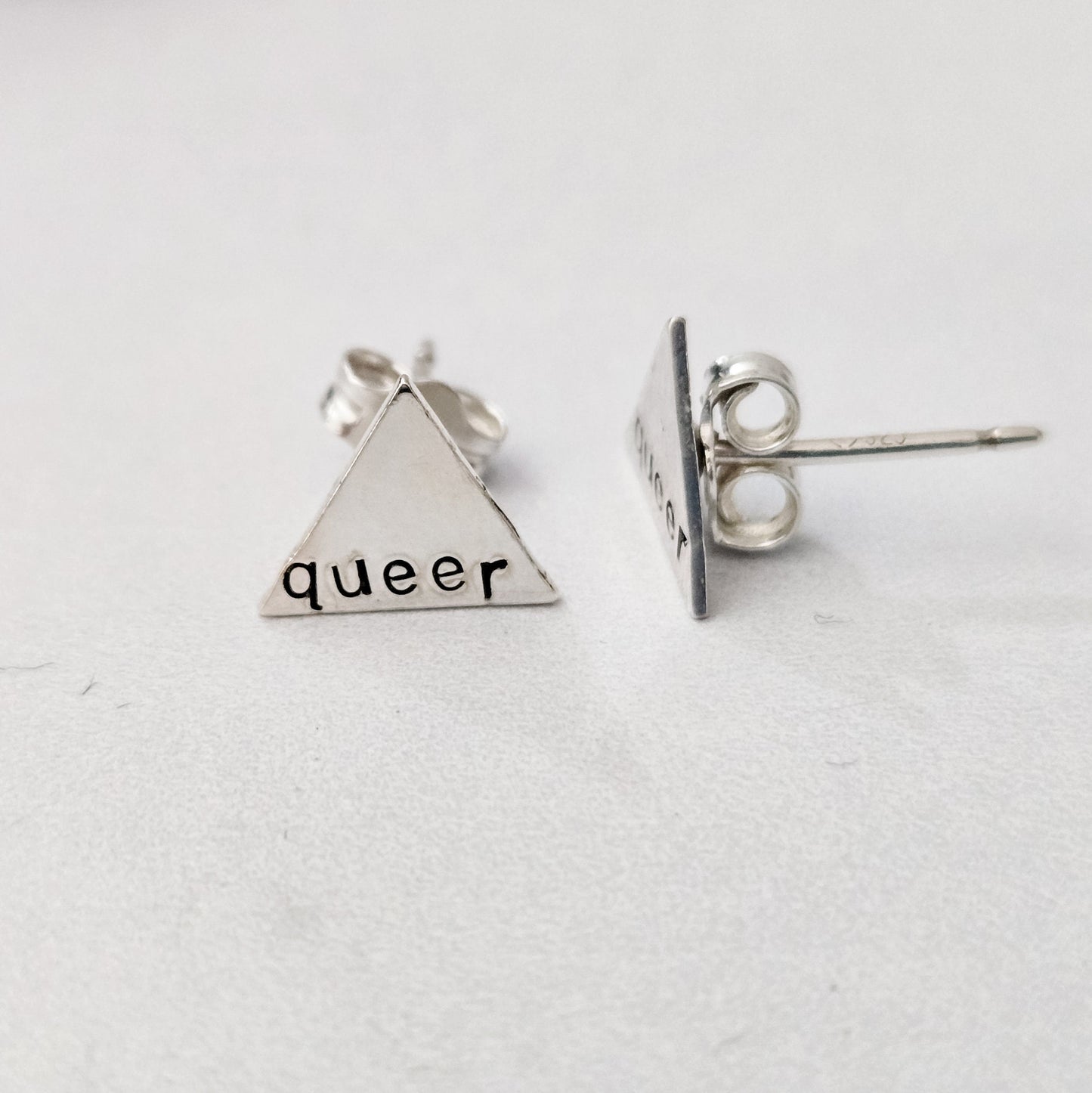 "Queer" LGBTQ - Silver Stud Earrings