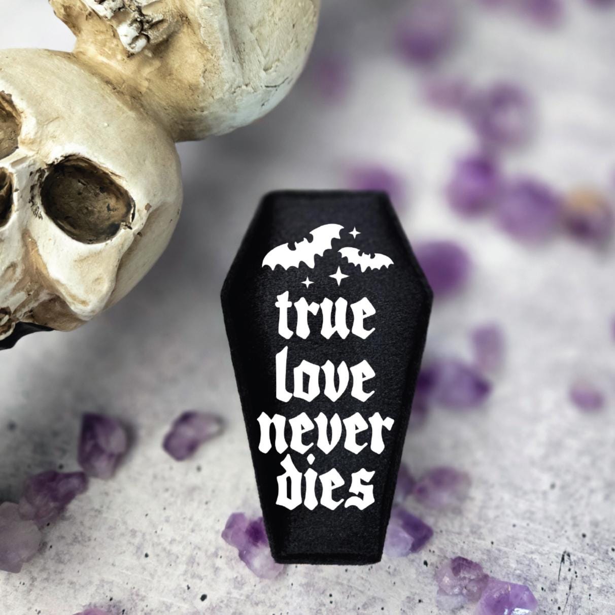 True Love Never Dies - Coffin Ring Box