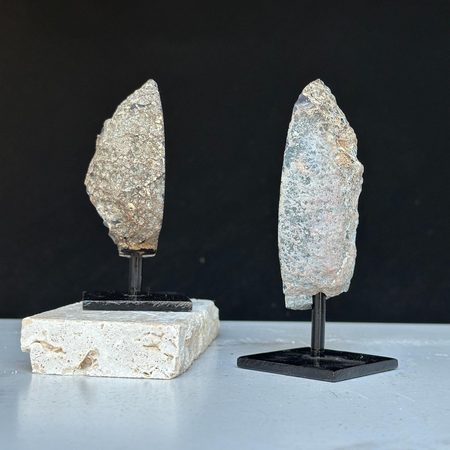 Agate Slice SET (2pk) on Stands - Ethically Sourced